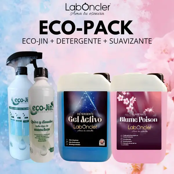 ECO-PACK (ECOJIN + DETERGENTE + SUAVIZANTE)
