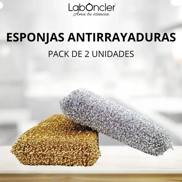ESPONJA ANTIRRAYADURAS 2 ud oro/plata