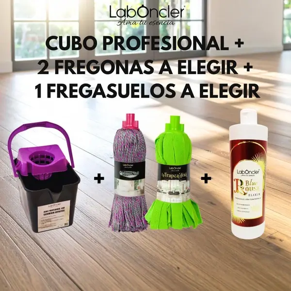 PACK CUBO + 2 FREGONAS + FREGASUELOS ELIXIR (A ELEGIR)